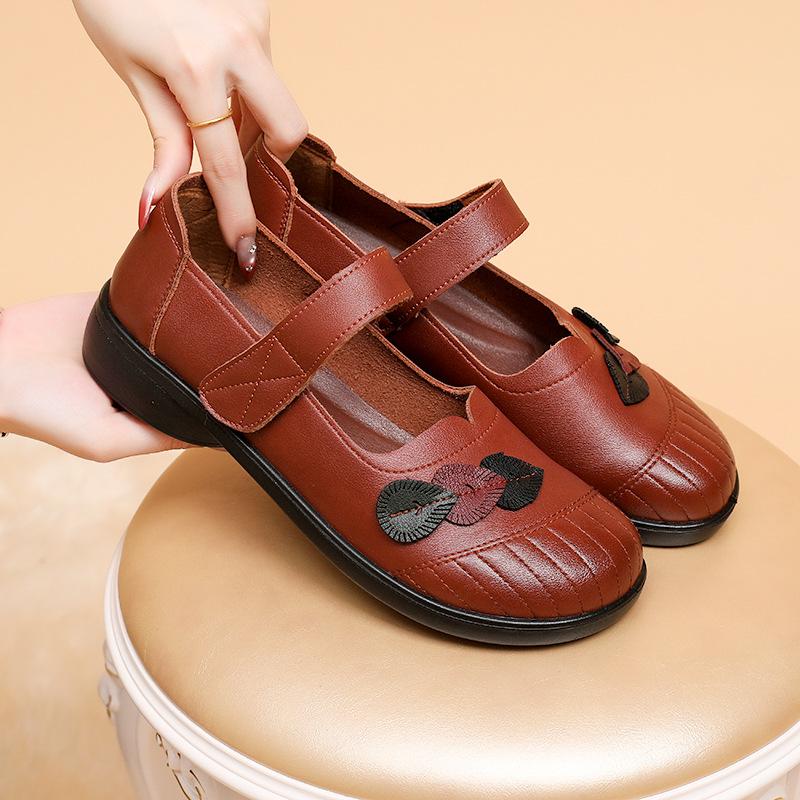 Soft Sole Soft Surface Middle-aged and Elderly Mother Shoes Microfiber Women's Shoes Spring and Summer Comfortable Flat Bottom Not Tired Feet Single S