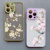 Flower Birds Phone Case For iPhone 13 12 Pro Max Mini 11 15 Pro Max 14 7 8 Plus SE2 XS XR X Watercolor Floral Back Cover Fundas
