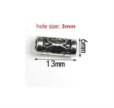 20Pcs/Lot Tibetan Silver Carved Tube Spacer Beads Charms Metal Hollow Big Hole Beads For DIY Bracelet Jewelry Making Accessories