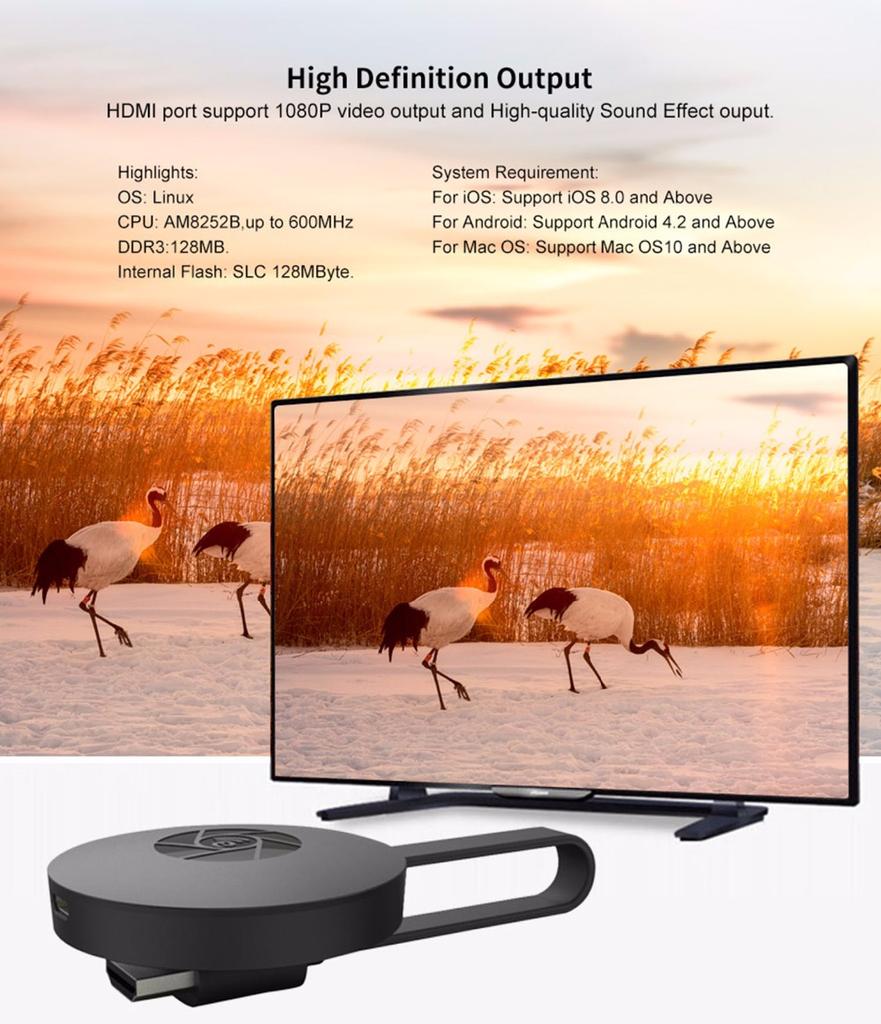 4K TV Stick MiraScreen 2.4G Wireless Display Receiver For TV Receiver Miracast Wifi TV Dongle For Ios Android Wireless Display