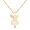 Wind Bunny Necklace Women'S Light Luxury High-End Cute Opal Pendant Exquisite Neck Chain