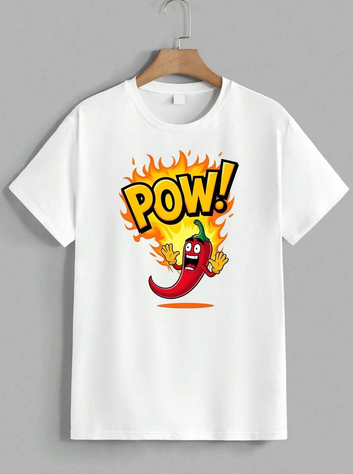 POW! Chili Pepper T-Shirt Funny Hot Spicy Foodie Gift Tee Unisex XXXL