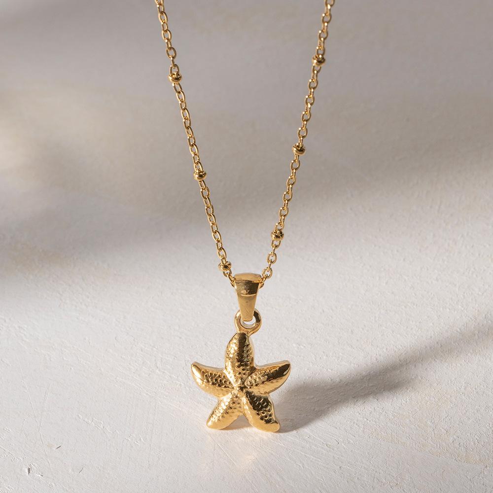 Luxury Sea Star Pendant Necklace Minimalist Ocean Versatile Jewelry Accessory