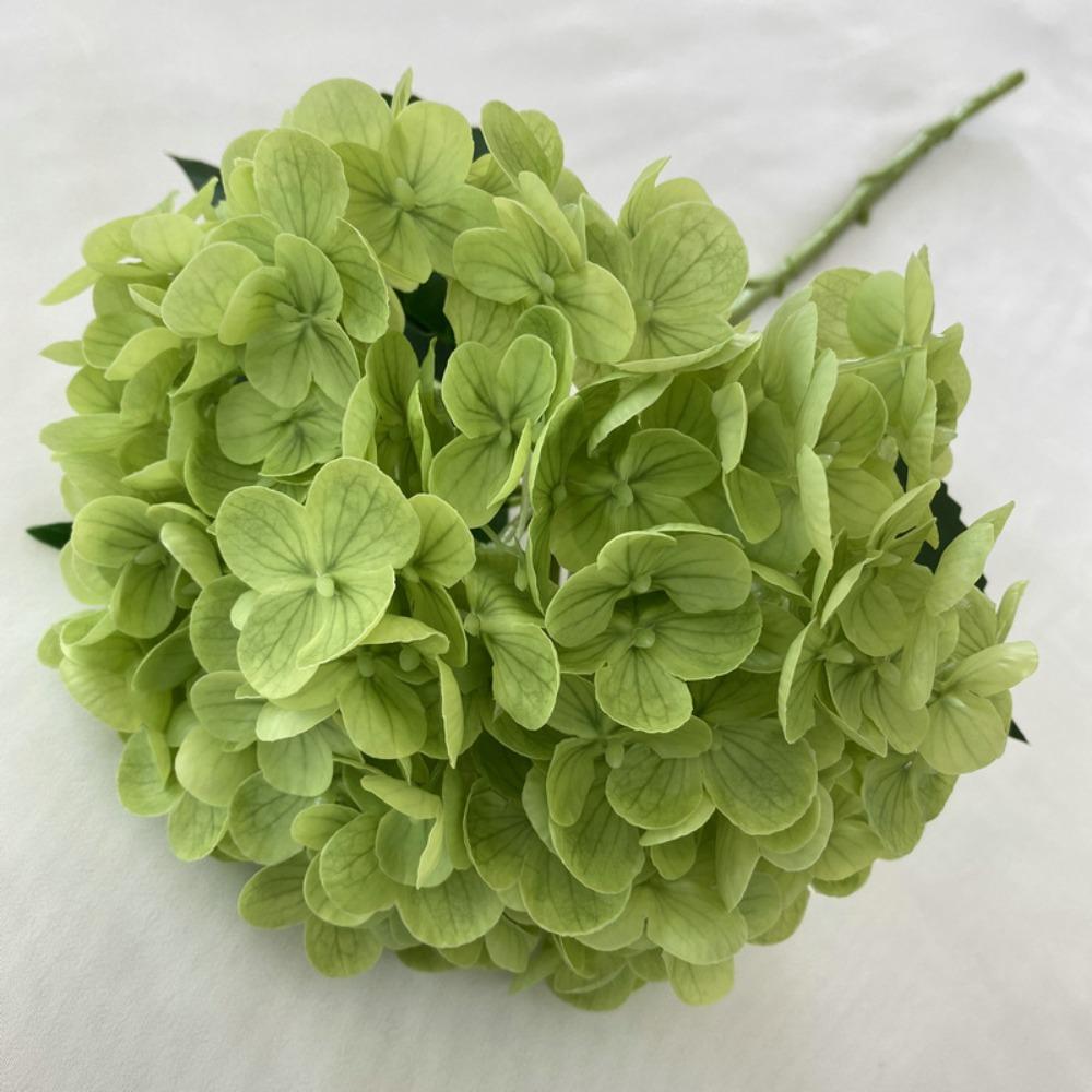 

Woolen Cloth Embroidered Ball Flower 3D Design Large Size Fake Flowers Hand Moisturizing 176pcs Leaves Hydrangea Flowers темно-зелений колір