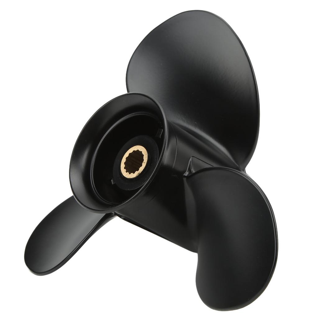 Boat Motor Propeller 3 Blades 14 Spline Teeth Right Rotation Aluminum Alloy for 9.9‑20HP Outboard Engines