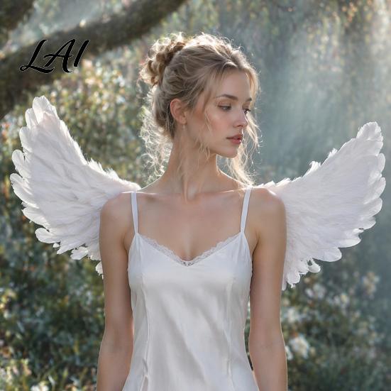 Swan Costume Accessories Angel Wings Feather for Kids Adults Lightweight Fairy Photo Shoot with Elastic Straps Christmas Halloween Party And