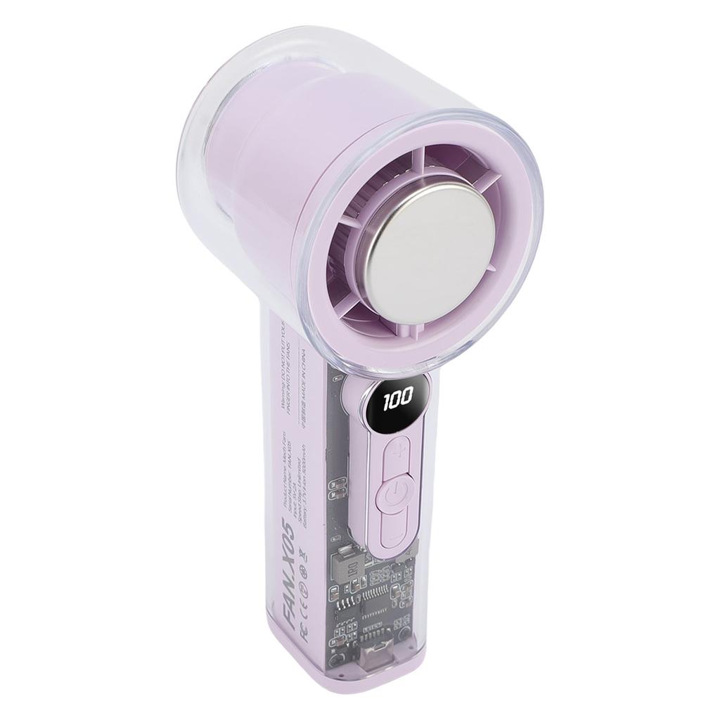 Portable Handheld   Fan Stepless Adjustment Digital Display Silent Small   Cooling Fan for Travel Beach Camping Home