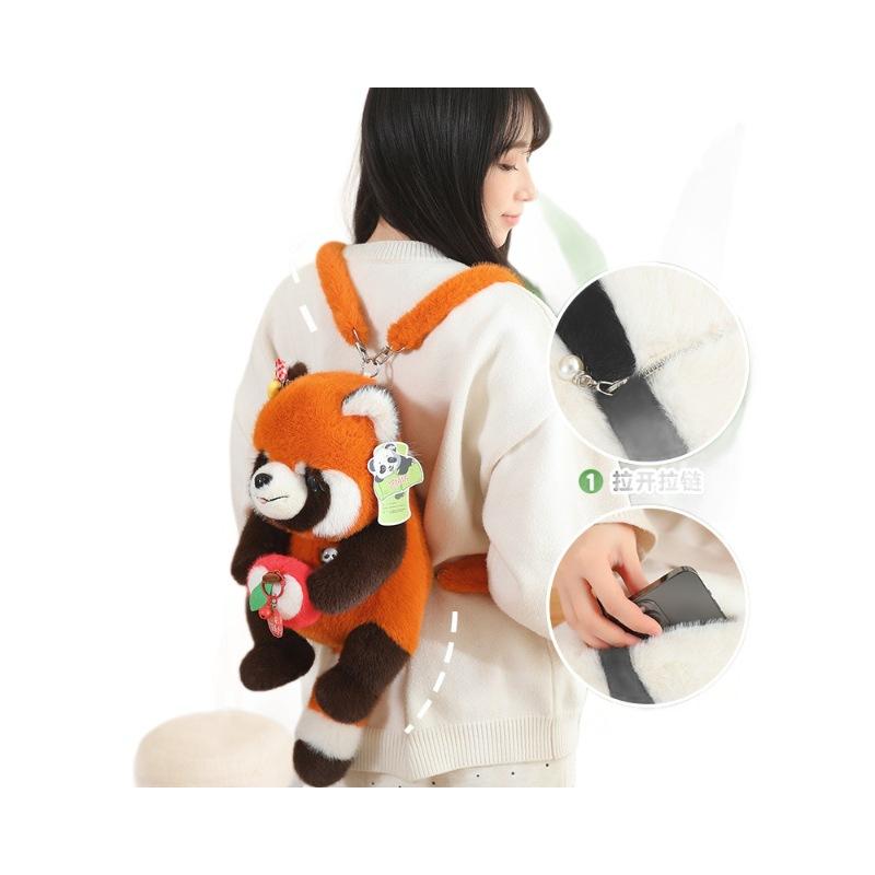 Flower Panda Doll Backpack Little Panda Plush Toy Sichuan Travel Souvenir Doll Girls Gift