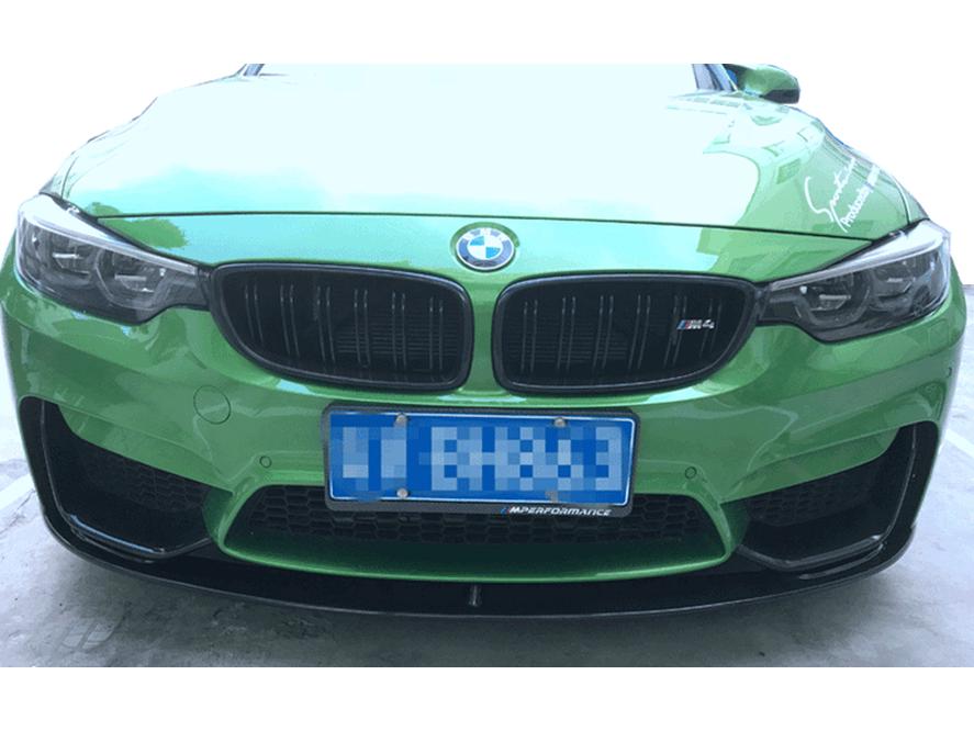 Compatible M3/M4 Carbon Fiber Double Kidney Grille Trim for 4 Series Air Vent Modification.