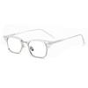 Anti Blue Ray Half Rim Square Myopia Glasses Finished Metal Rice Nail Frame Student Prescription Spectacles 0 -0.5 -0.75 To -6.0