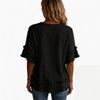 Women's Spring/Summer Casual Fashion V-Neck Pullover Shirt — Loose-Fit, Short Sleeve Top