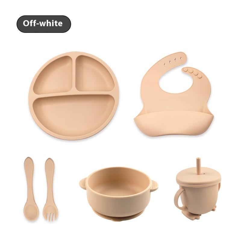 

Детская посуда набор из шести предметов, посуда для прикорма, силиконовая посуда для еды, товары для матери и ребенка, набор детской посуды
