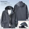 Men's Camouflage Hooded Jacket & Pants Set for Work & Outdoor Activities