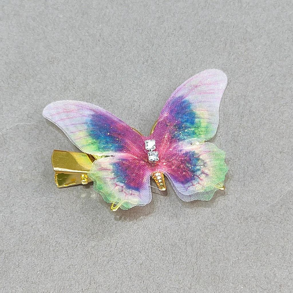 Gradient Butterfly Hairpin for Children - Cute Mesh and Alloy Duckbill Clip, Perfect for Hanfu and Fairy Styles