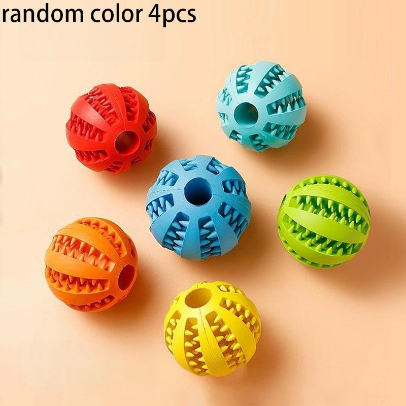 Natural Rubber Pet Dog Toys Dog Chew Toys Tooth Cleaning Treat Ball Extra-tough Interactive Elasticity Ball for Pet Products