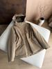 White goose down tooling jacket down jacket women's outdoor short waterproof loose waist pie to overcome European goods