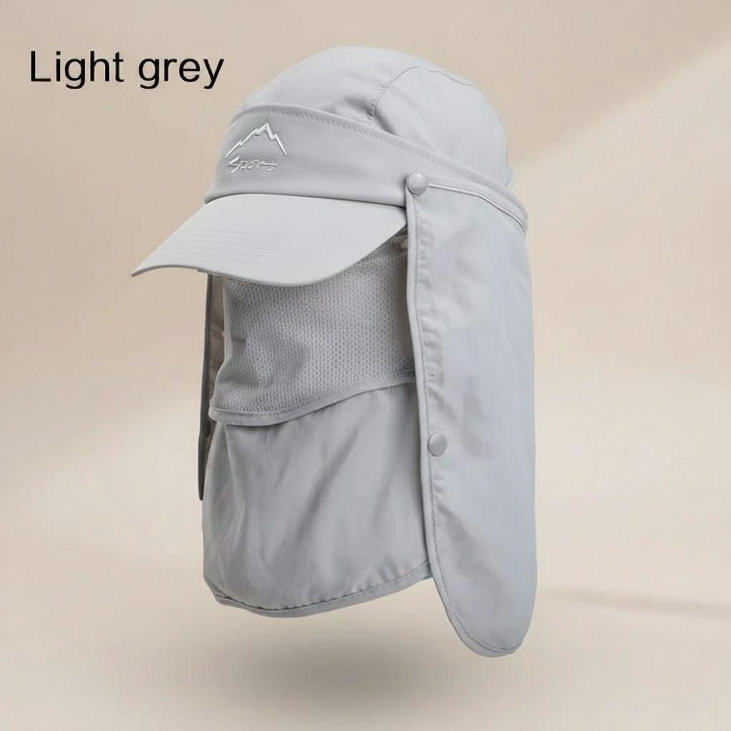 Foldable Sun Visor Hat with Detachable Mosquito Veil Breathable Outdoor Protection for Camping Fishing Hiking