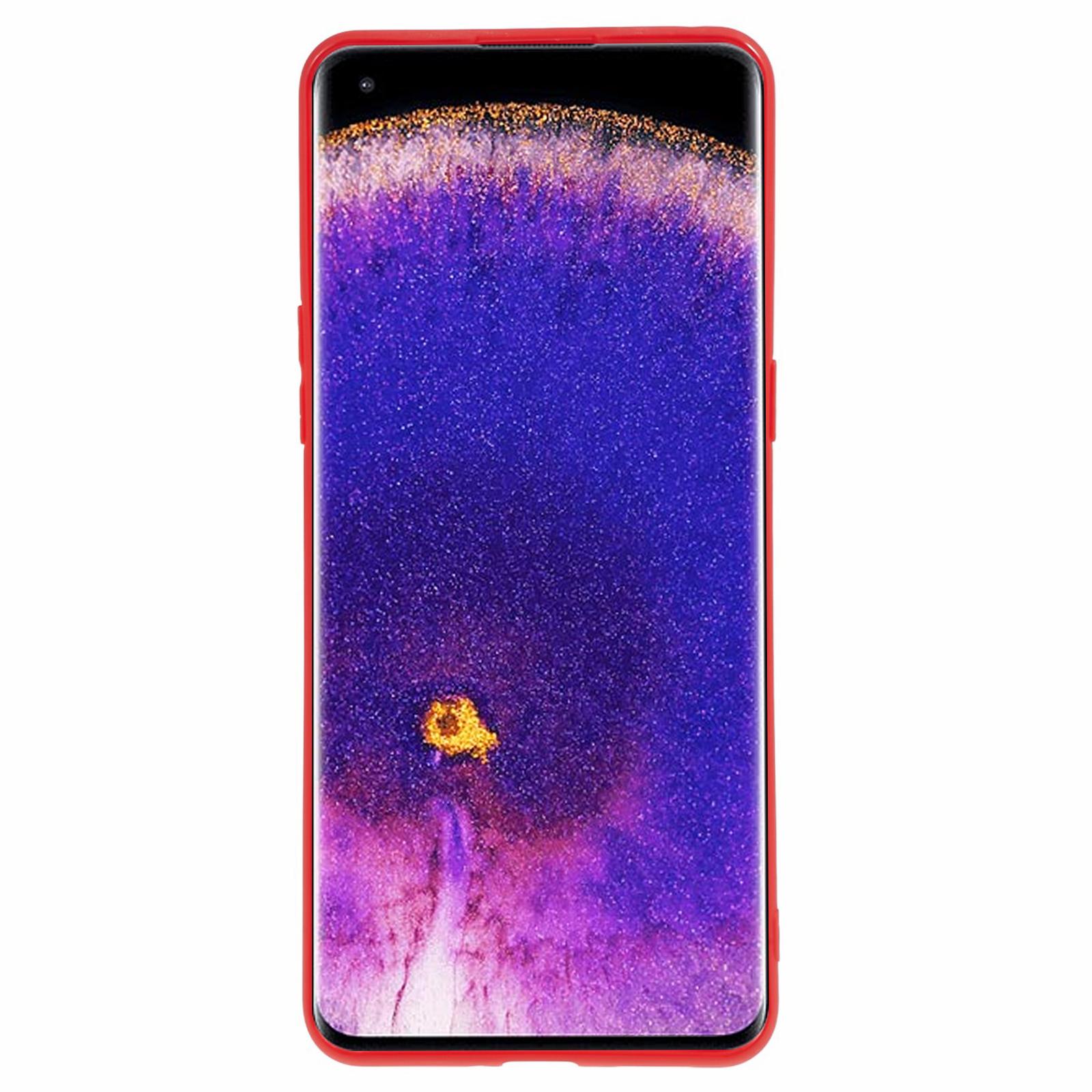 

For Oppo Find X5 Pro Candy Color Glossy Phone Case Precise Cutout Glossy TPU Phone Cover Red