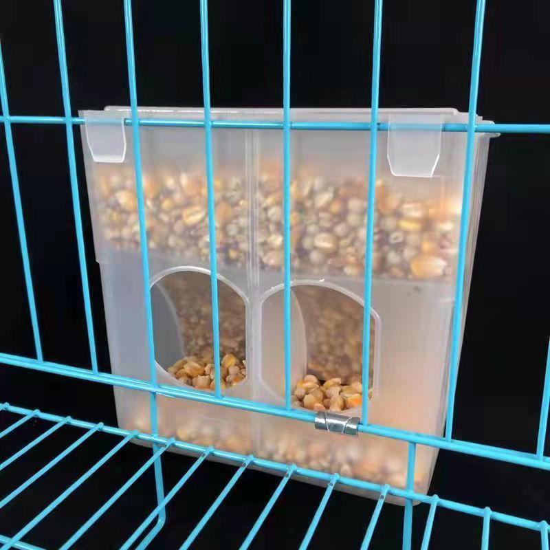Pigeon Food and Water Dispenser with Lid - Anti-Spill Feeder Trough