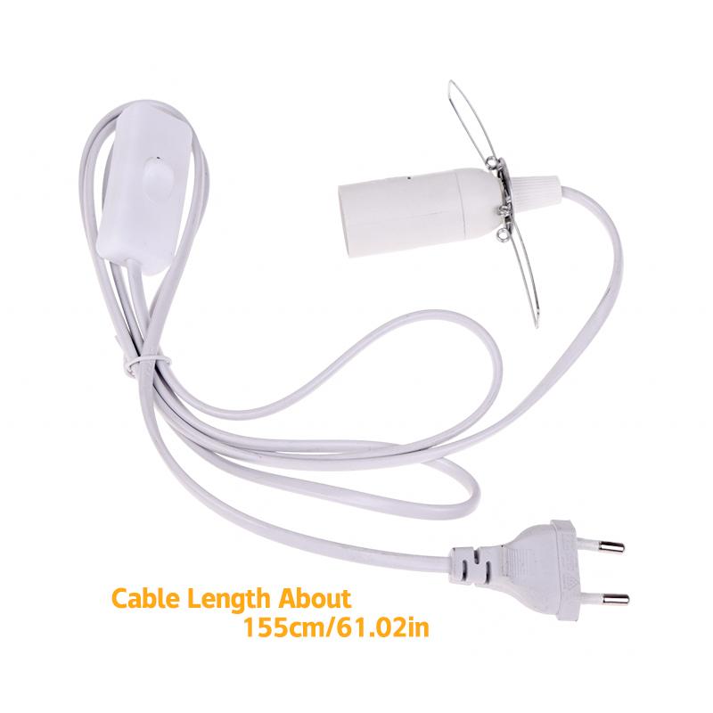 EU Plug E14 Hanglamp Holder Light Bulbs Socket With Switch Wire 1.55m Power Cord Cable For Pendant Fixture Hang Lamp