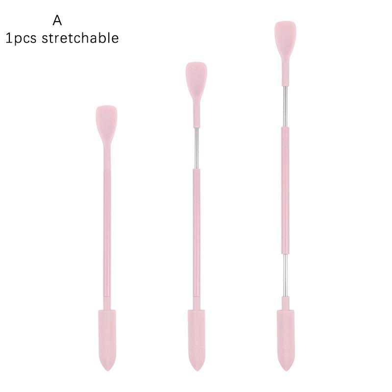 Silikon Mini Spatula Kavanoz Kazıyıcı Kepçe Ucu Uzun Çift Başlı Kozmetik Kaşığı