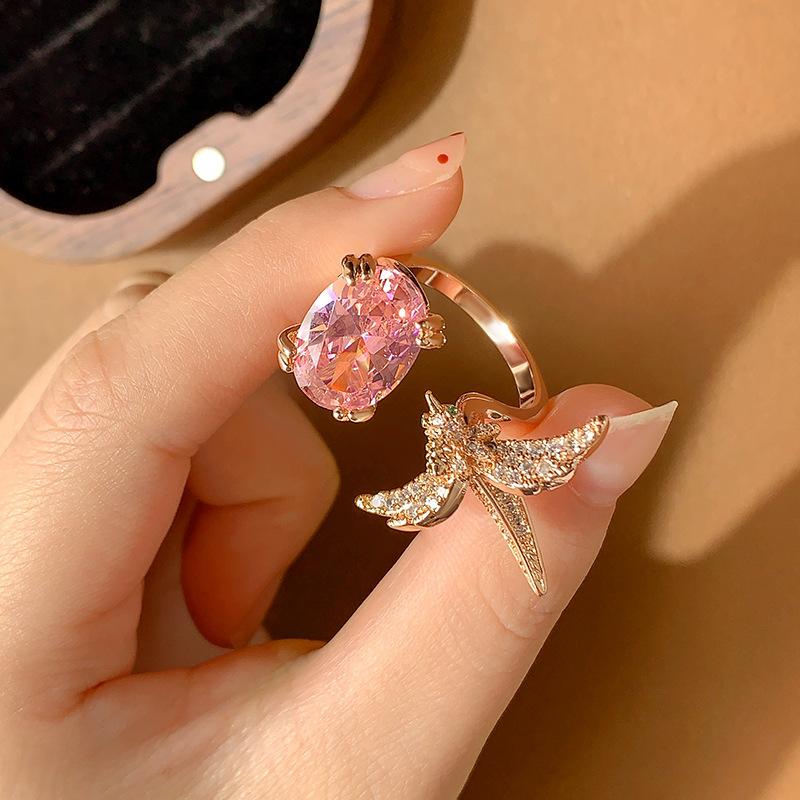 Shein Hummingbird Light Luxury Opening Adjustable Ring Female Design Versatile