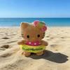 Sanrio Cartoon Hawaiian Pineapple Hello Kitty Plush Toy Pendant Cute Bags and Interior Decorations Keychain Gift for Girls