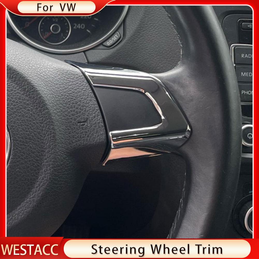 ABS Chrom Auto Lenkrad Abdeckung Dekoration Aufkleber Trim für Volkswagen VW GOLF 6 MK6 JETTA MK5 MK6 POLO Bora