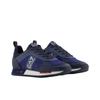 Emporio Armani EA7 Cow Split Leather Suede Patchwork Thick Sole Round Toe Lace-Up Low-Top Casual Shoes Unisex Sneakers Dark-Blue 7X000336AF18612MZ184