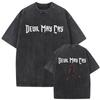 Game Devil May Cry Dante Vintage Acid Washed T-shirt Men Gothic Retro Fashion Short Sleeve T Shirts Male Hip Hop Streetwear