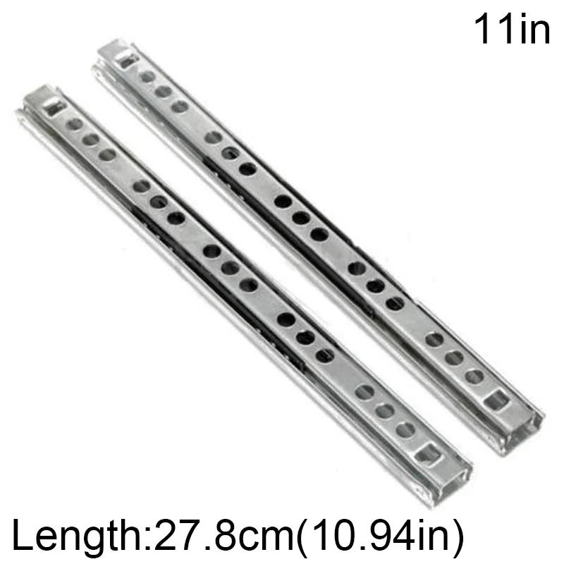 2pcs Steel Side Slide Rail Drawer Runners with Ball Bearing Groove for Smooth Silent Sliding Suitable for Furniture Drawers