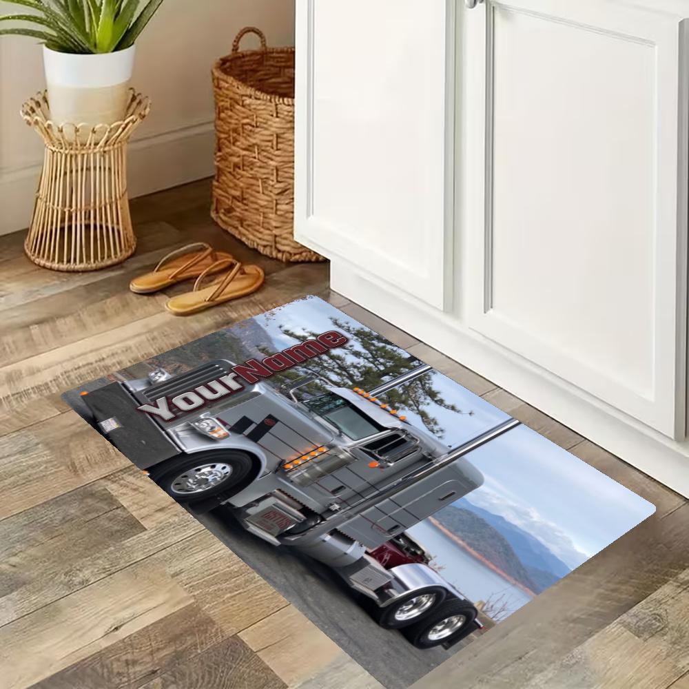Peterbilt Heavy Trucks Customize Your Name Kitchen Rug Runner Rug Laundry Mat Hallway Entryway The Best Gift Choice