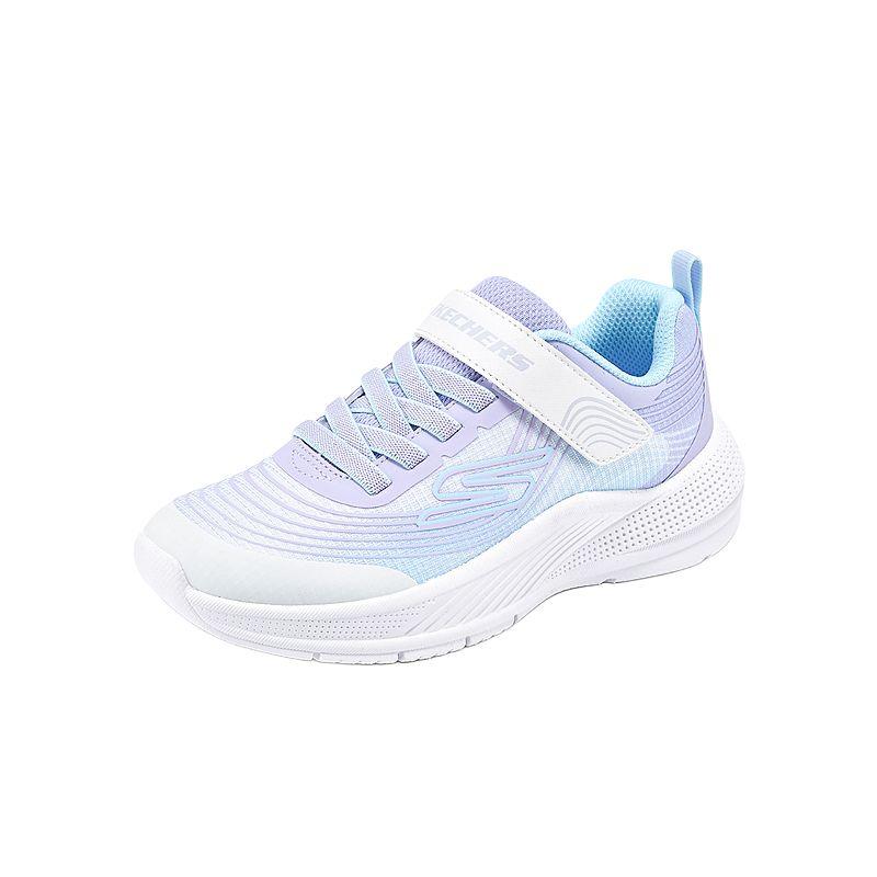 Skechers Girls Fashion Comfortable Non-Slip Durable Low-Top Casual Shoes Kids Sneaker White Purple 303575L-WLVM