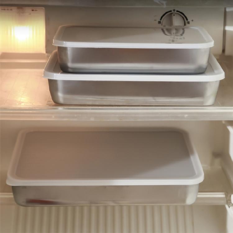 Kitchen BBQ Pan Plate Oven Rack Stainless Steel Baking Pan Dish With Cover for Baking And Refrigerator Organization