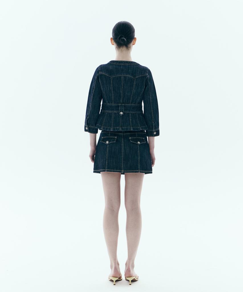 Neo Pocket Denim Skirt Blue