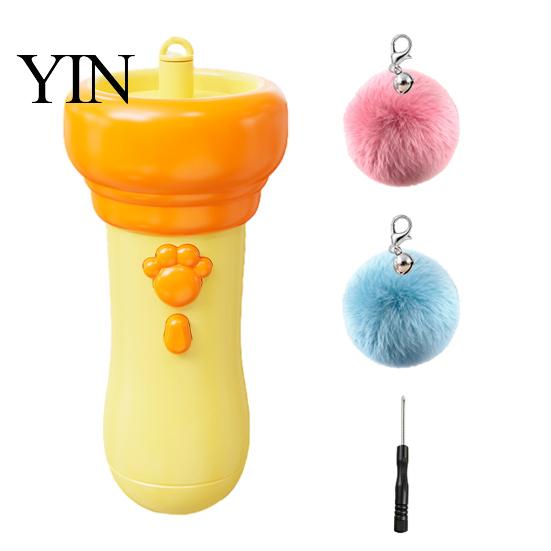 Easy One Button Cat Toy Controller Electric Ball Launcher, Interactive One-Click Recycling, Automatic Retractable Telescopic Teaser Plush Balls