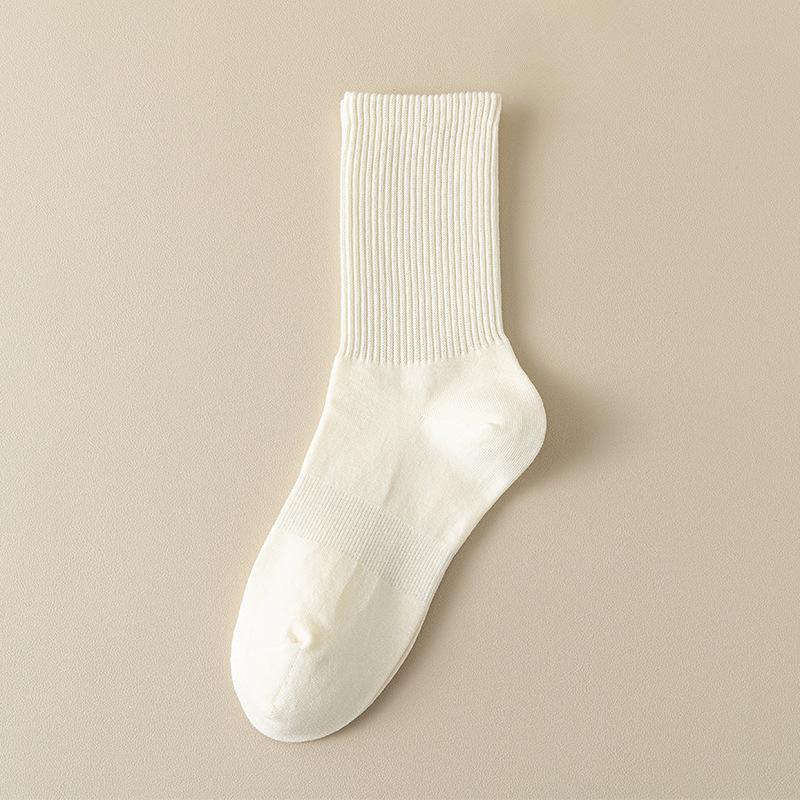Female Autumn and Winter Solid Color Candy Color Waist Waist Sports High Tube Elastic Breathable Tube Cotton Socks
