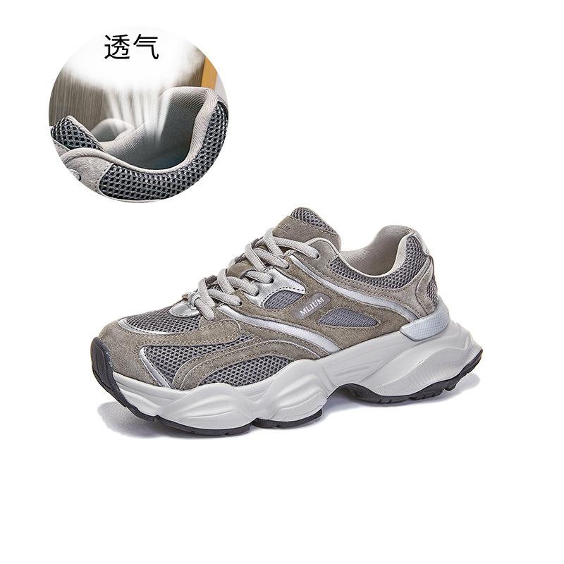 Daddy Shoes Women's 2025 Spring New Sports Shoes Women's Lightweight Running Shoes Casual Versatile Platform Women's Shoes