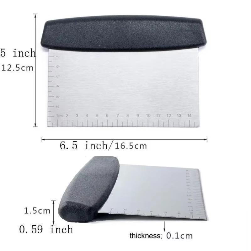 Nerezová ocelová škrabka a sekáček Kuchyňské pečivo Kovový kráječ těsta Vyhladzovač polevy Zdobení dortů Škrabka na těsto Sekáček