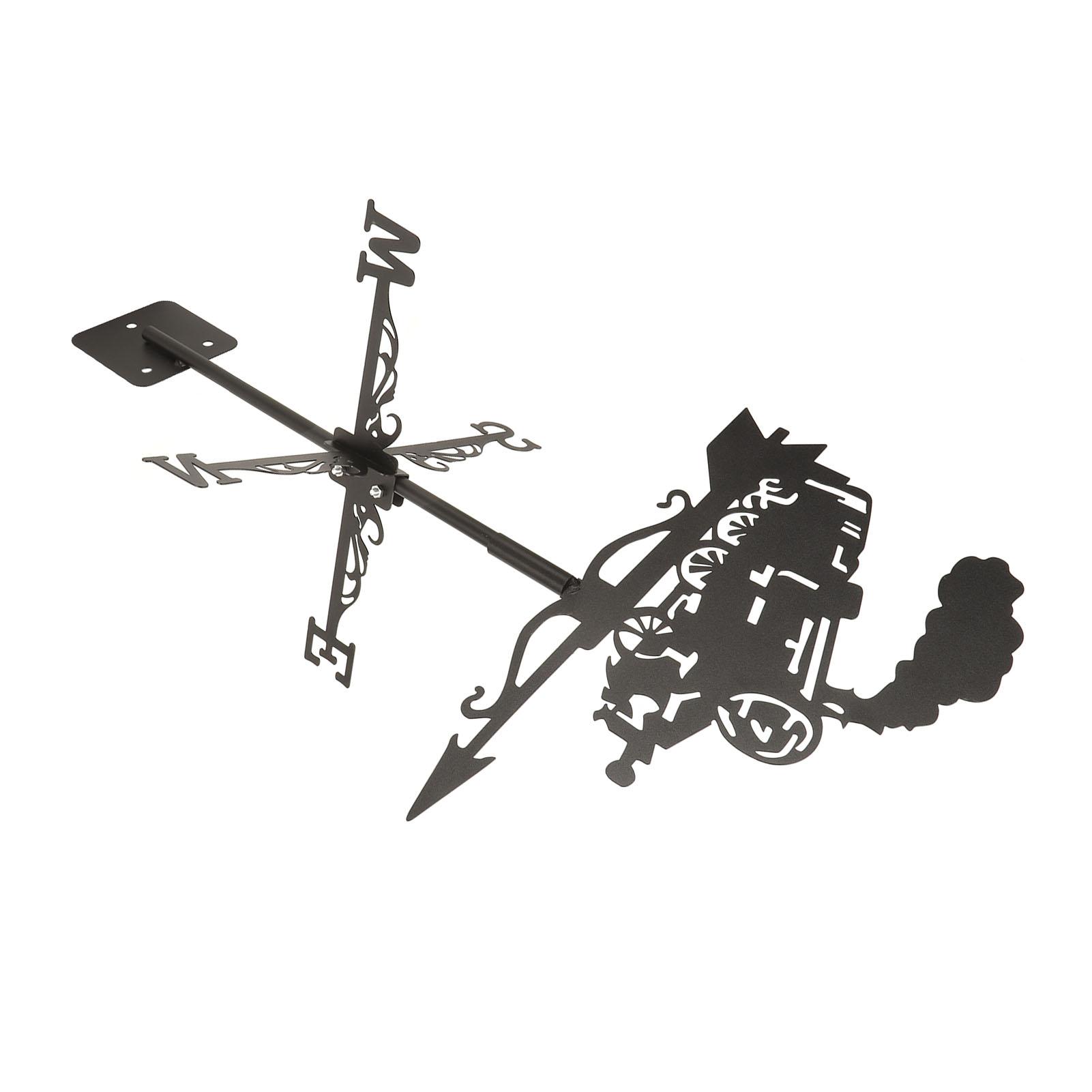 

Vintage Design Black Metal Weather Vane, Wind Direction Indicator for Home Garden Decor