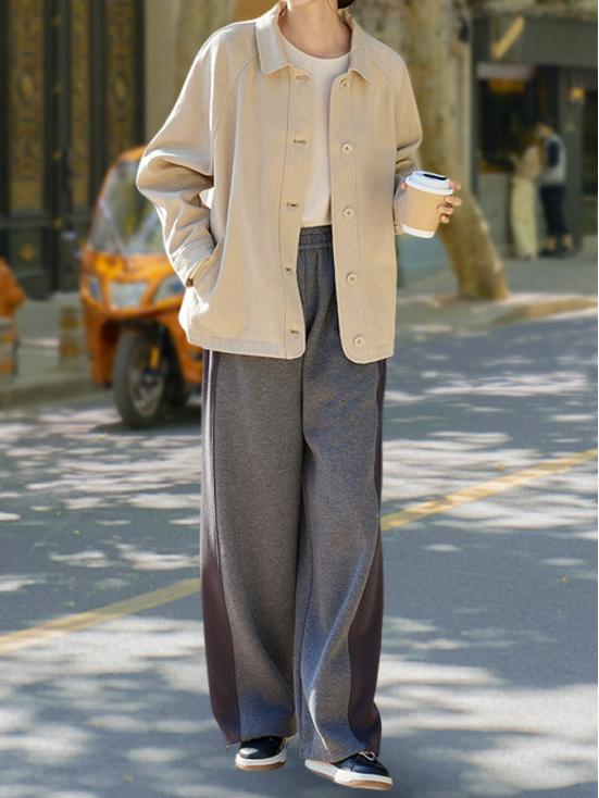 Women's Autumn Cotton Linen Short Cardigan with Raglan Sleeves