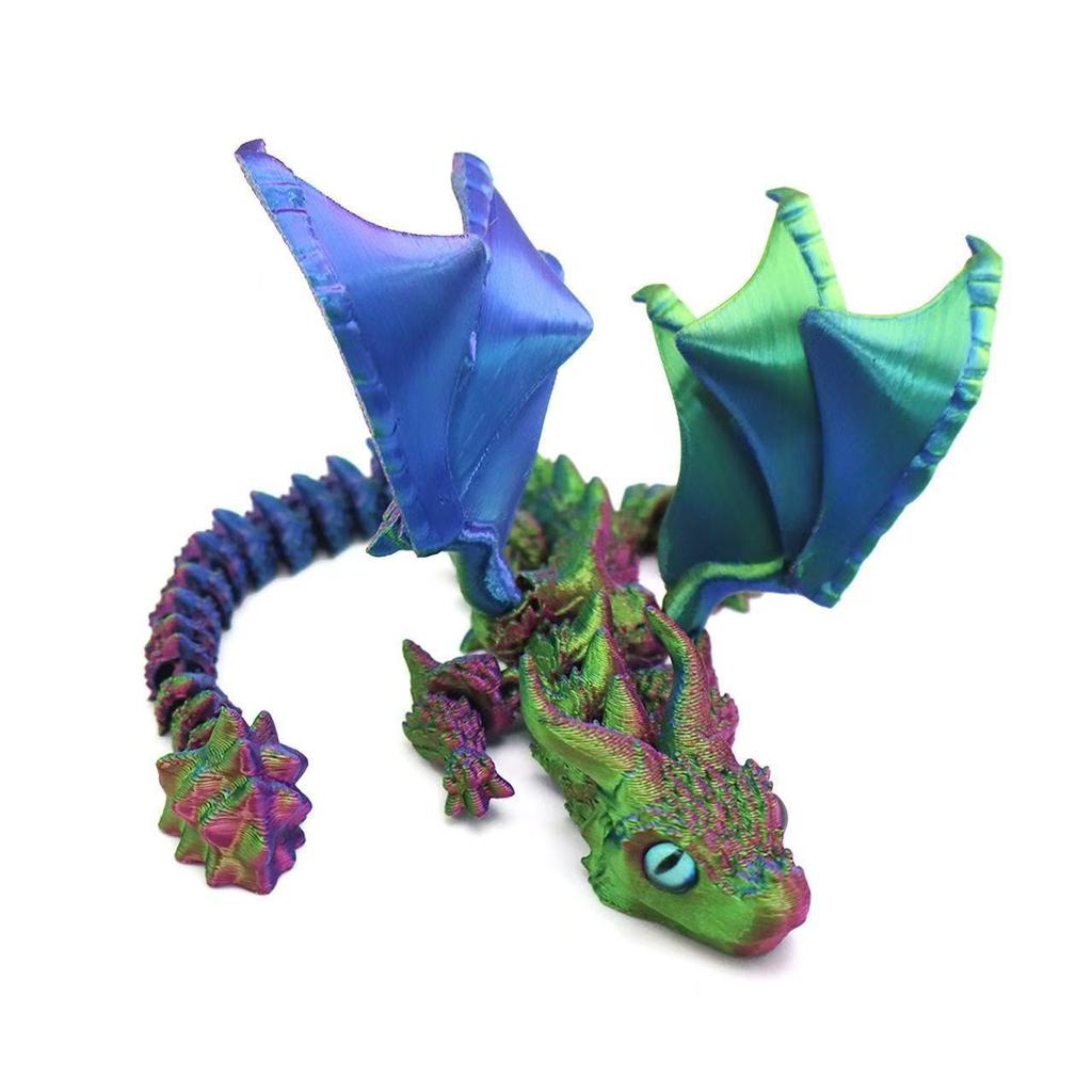 3D Tištěný Magický Drak Pohyblivý Kloub Fidget Hračka Otočný Kloubový Kancelářský Stolní Ornament Hračka pro Dospělé Dětská Řemesla Dárek
