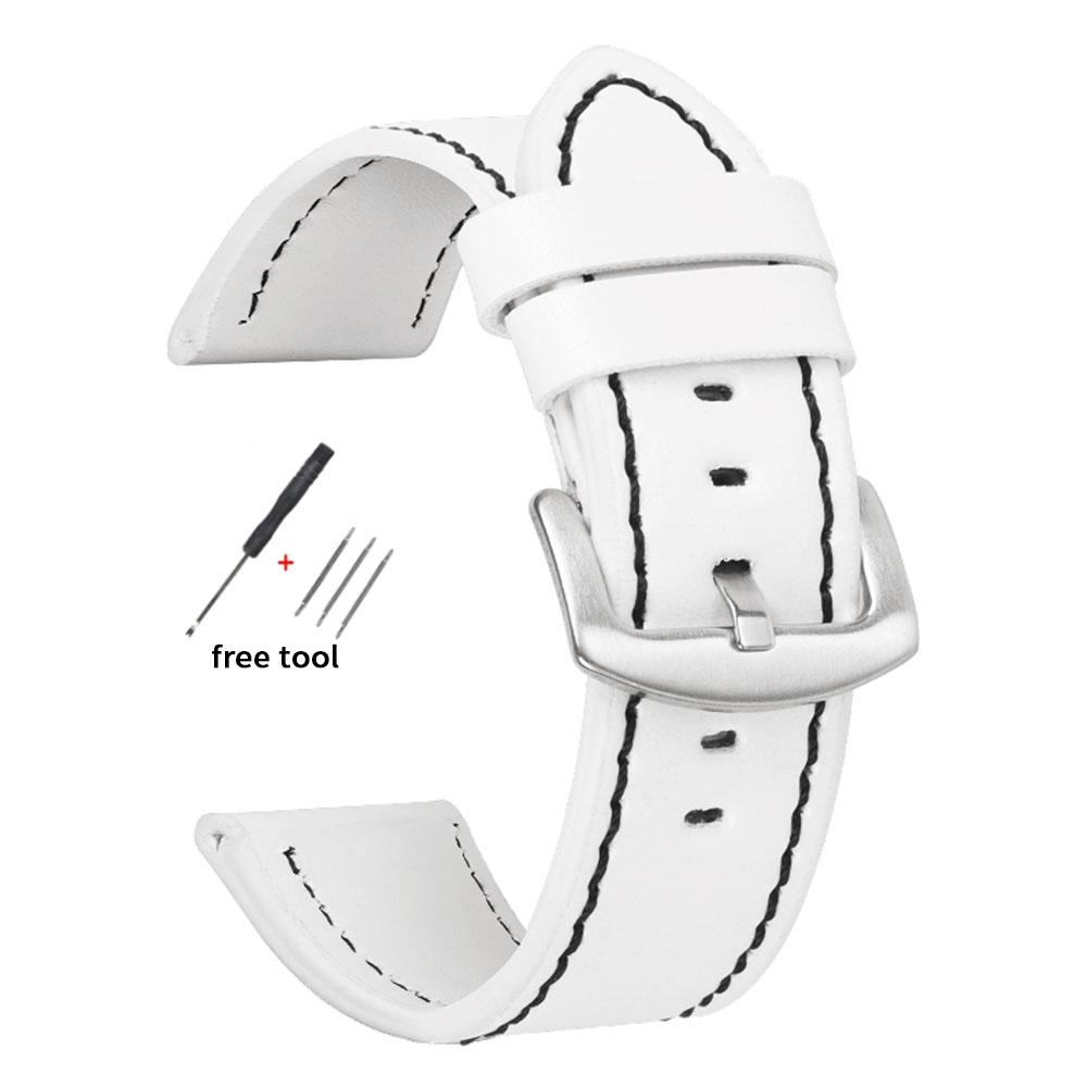 18mm 20mm 22mm 24mm Skórzany Pasek do Zegarka ze Skóry Bydlęcej dla Huawei Watch GT6/5/4 Bransoleta dla Xiaomi Mi Watch S3 S4 Sportowy Uniwersalny Pasek