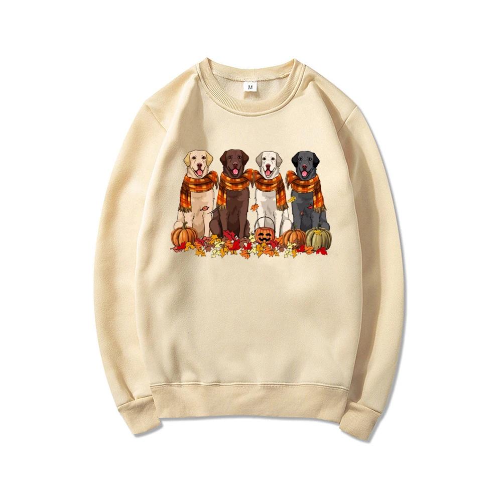 Labrador Retriever Thankgiving Dog Sweatshirt Fall Dog Hoodie Dog Lover Gift Women Crewneck Sweatshirt Thanksgiving Pumpkin Tops