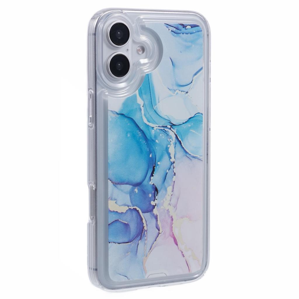 For iPhone 16 Case Marble Pattern Airbag Drop Protection TPU Phone Cover
