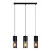 Lampe à suspension - NETTLIFE - E27 3 ampoules - Noir - Métal et verre - Diam. 50 cm