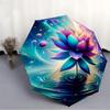 1pc Lotus Bloom Automatic Folding Umbrella with 8 Bones, 3-Fold Compact Umbrella, Compact Design On-the-Go Essential, casual outdoor accesso