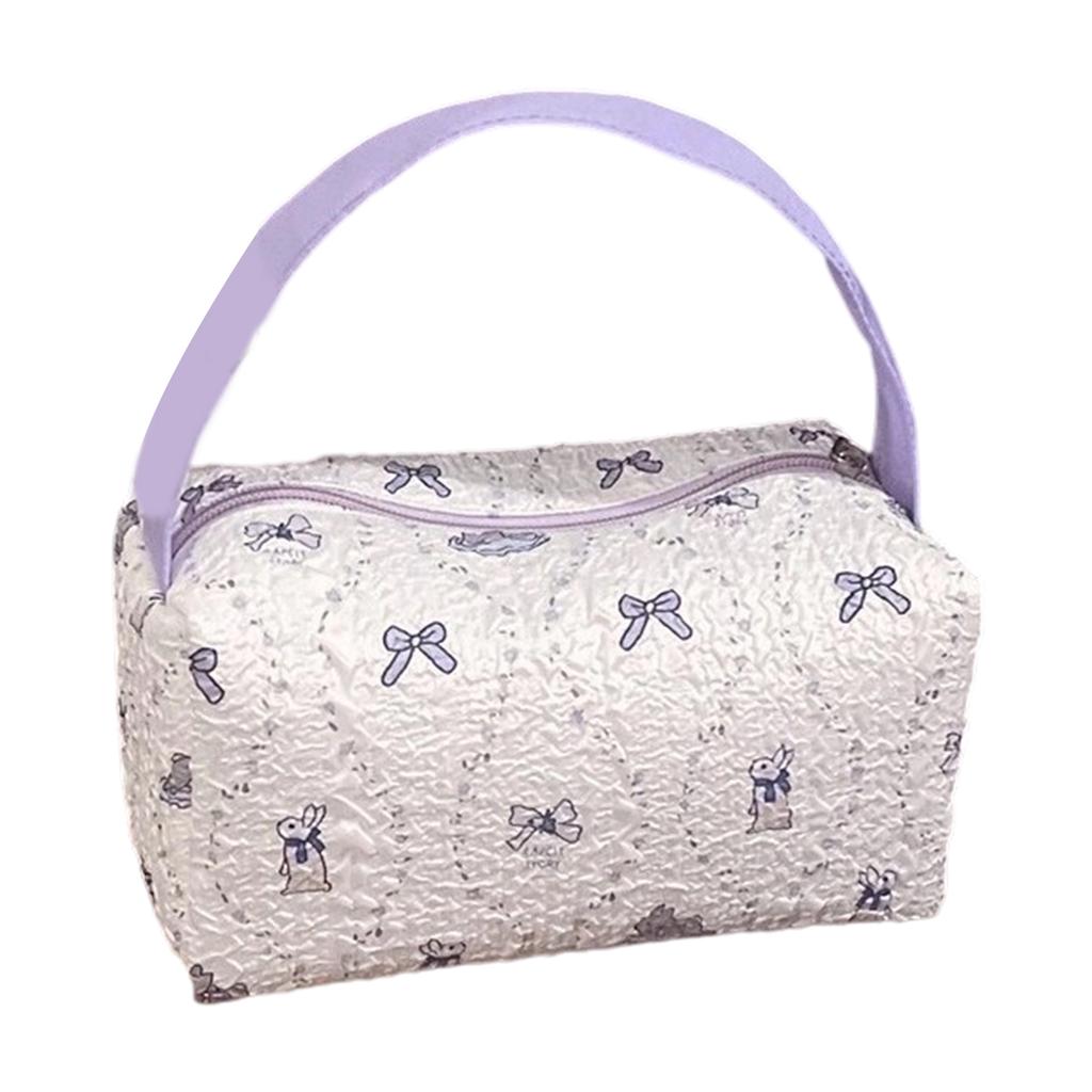 Spacious Bubble Foam Cosmetic Organizer Makeup Pouch with Handle Storage Bag For Travel Essential And Daily Use