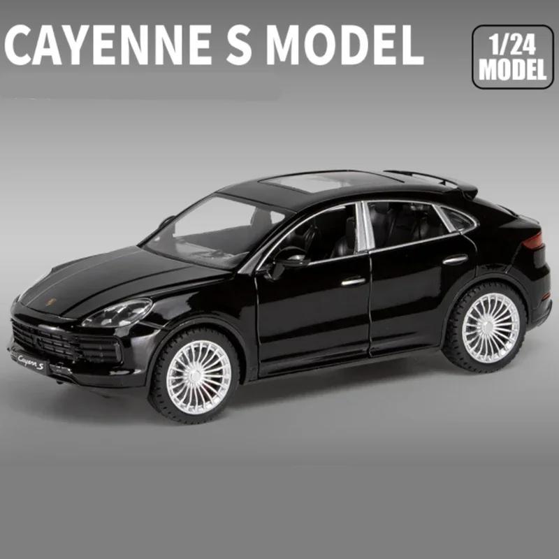 

1:24 Porsches Cayenne Turbo S Литийова Модель Автомобіля Литі Металеві Іграшкові Транспортні Засоби Модель Автомобіля Симуляція Звук Світло Колекція Дитячий Подарунок чорний