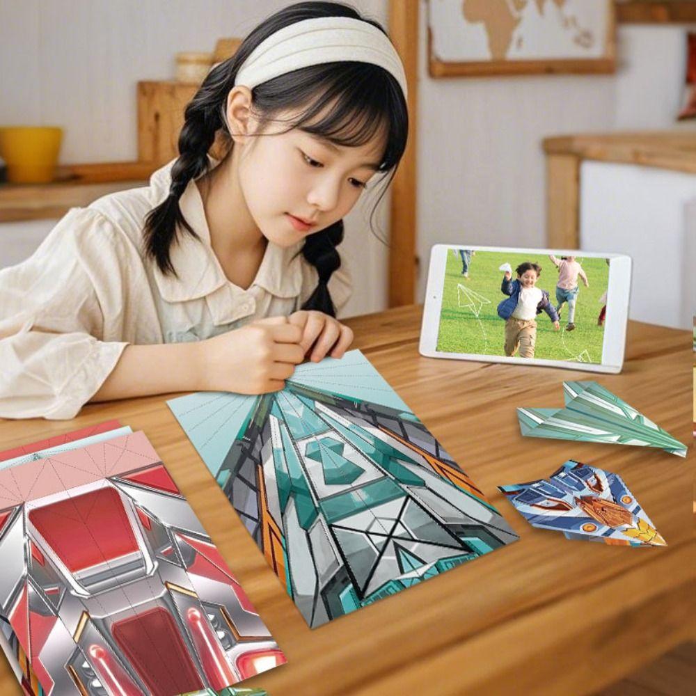 Papier Handgefertigtes Flugzeug Origami Kunst Lernen Vielseitiges Papierflugzeug Spielzeug Jungen Baby Mädchen